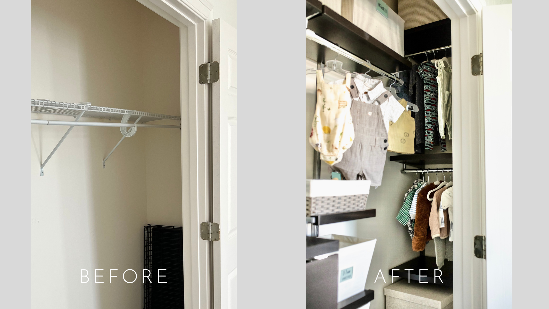 How We Maximized A Single Rod Closet for Our Baby Nursery